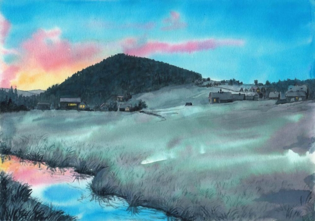 Východ slunce za Bukovcem, 2025-01-15