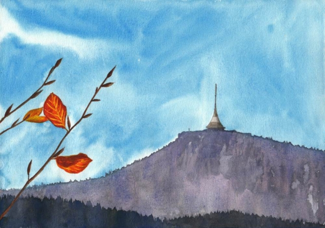 Ještěd od Dlouhé hory, A4, 2025-11-07