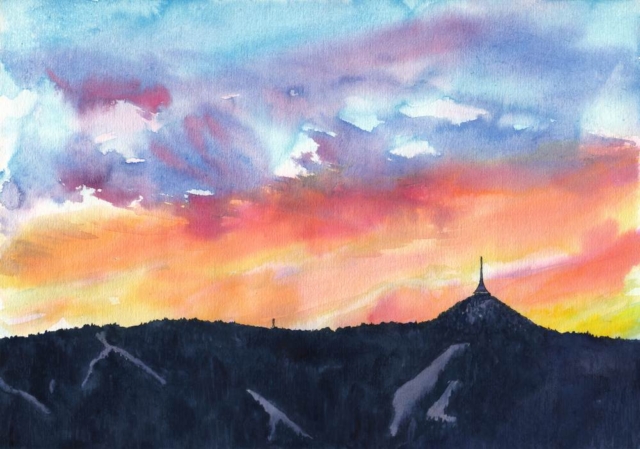 Ještěd po západu, A4, 2025-11-07